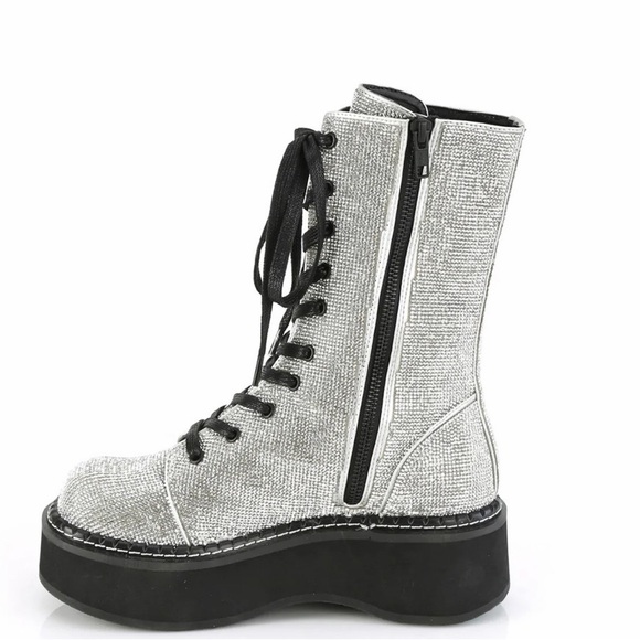 Demonia Emily-362 Platform Calf High Boots - Picture 2 of 5